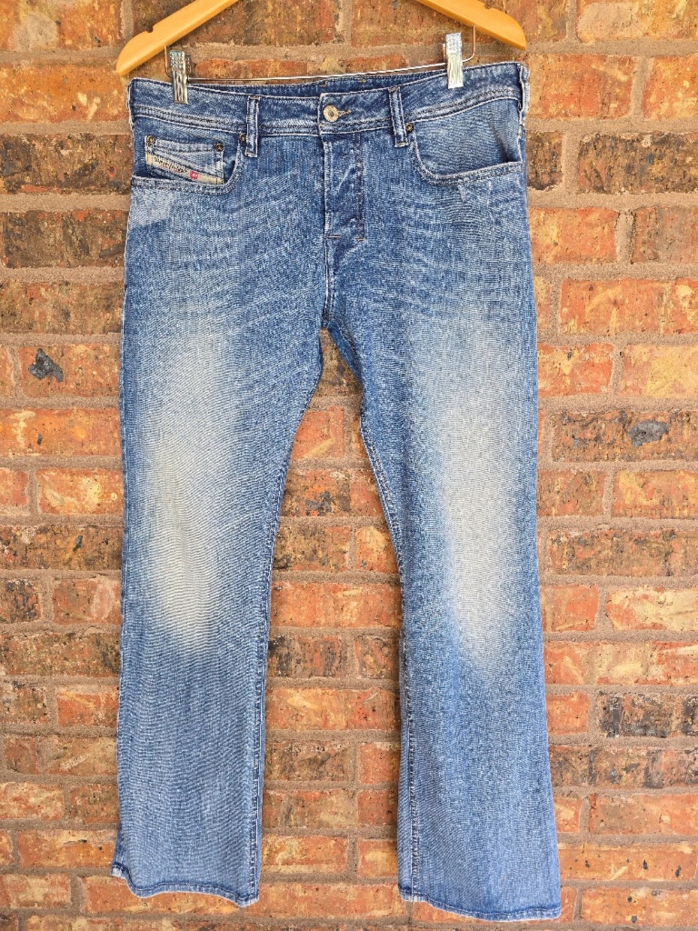 Diesel Zatiny Regular Bootcut Jeans Men's 33x32 Light Wash Stretch